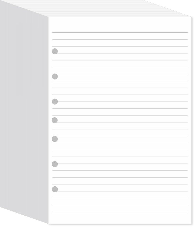 newestor 7-Hole Lined Filler Paper Pack of 500 Sheets for Mini Binders, College Ruled, 5-1/2"" x 8-1/2"", White - Image 1